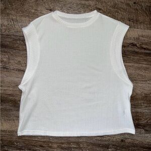 SHEIN White Mesh Sleeveless Top